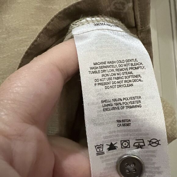 Columbia Small Tan Geo Print Short Sleeve Fishing Shirt B2 - Picture 5 of 5